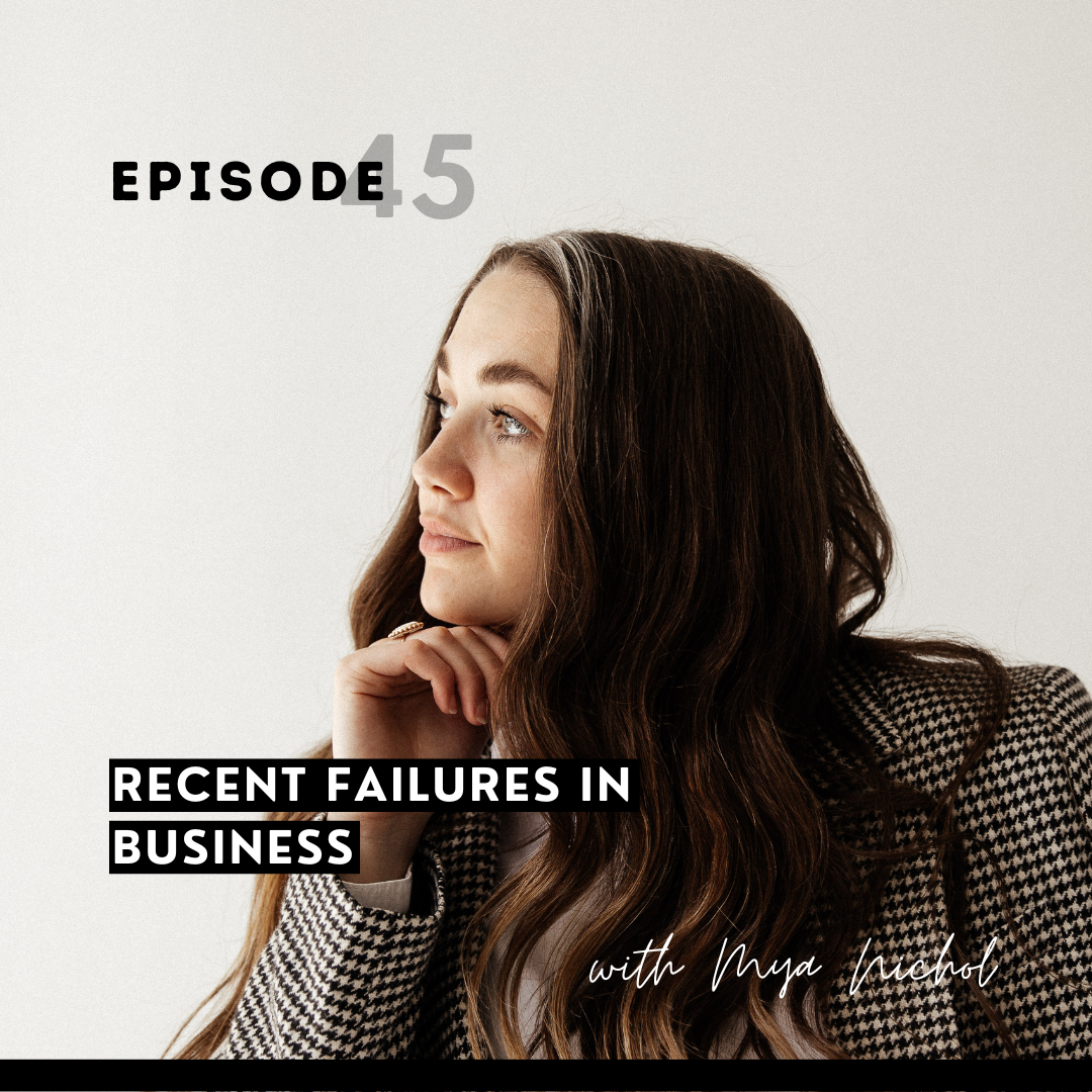 thumbnail graphic for episode 45 recent failures in business